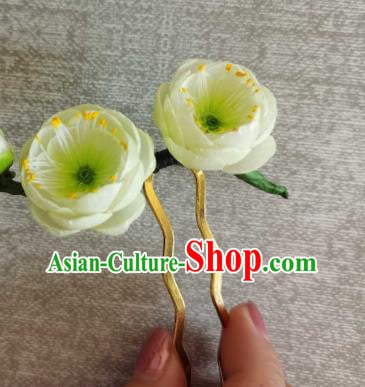 China Handmade Hair Accessories Traditional Green Plum Blossom Hairpin Classical Cheongsam Hair Stick China Handmade Hair Accessories Traditional Green Plum Blossom Hairpin Classical Cheongsam Hair Stick