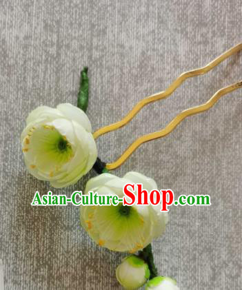 China Handmade Hair Accessories Traditional Green Plum Blossom Hairpin Classical Cheongsam Hair Stick China Handmade Hair Accessories Traditional Green Plum Blossom Hairpin Classical Cheongsam Hair Stick