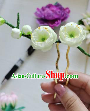 China Handmade Hair Accessories Traditional Green Plum Blossom Hairpin Classical Cheongsam Hair Stick China Handmade Hair Accessories Traditional Green Plum Blossom Hairpin Classical Cheongsam Hair Stick