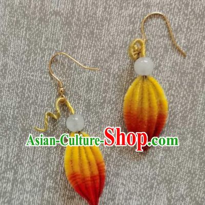 Handmade China Classical Velvet Earrings Traditional Cheongsam Ear Accessories