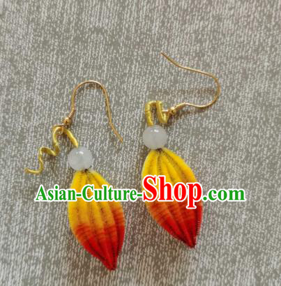 Handmade China Classical Velvet Earrings Traditional Cheongsam Ear Accessories Handmade China Classical Velvet Earrings Traditional Cheongsam Ear Accessories