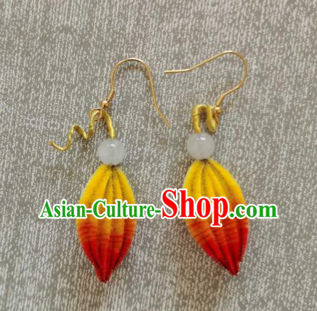 Handmade China Classical Velvet Earrings Traditional Cheongsam Ear Accessories Handmade China Classical Velvet Earrings Traditional Cheongsam Ear Accessories