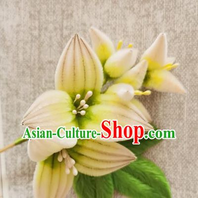 China Classical Velvet Flowers Hair Stick Handmade Hair Accessories Traditional Cheongsam Hairpin