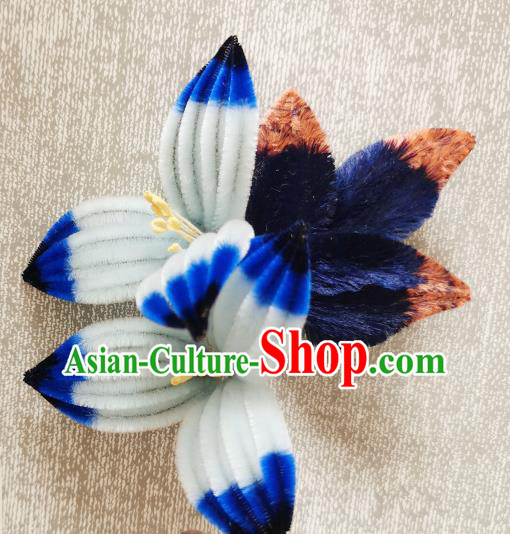 China Classical Velvet Flowers Hair Stick Handmade Hair Accessories Traditional Cheongsam Hairpin China Classical Velvet Flowers Hair Stick Handmade Hair Accessories Traditional Cheongsam Hairpin