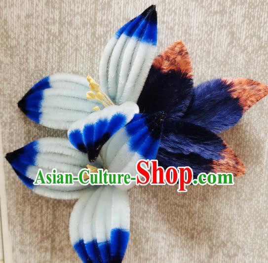 China Classical Velvet Flowers Hair Stick Handmade Hair Accessories Traditional Cheongsam Hairpin China Classical Velvet Flowers Hair Stick Handmade Hair Accessories Traditional Cheongsam Hairpin