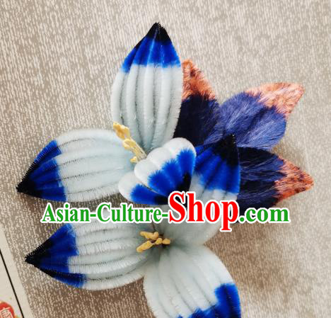 China Classical Velvet Flowers Hair Stick Handmade Hair Accessories Traditional Cheongsam Hairpin China Classical Velvet Flowers Hair Stick Handmade Hair Accessories Traditional Cheongsam Hairpin