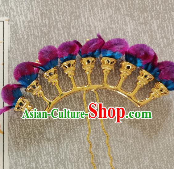 China Classical Purple Velvet Flowers Hair Stick Hair Accessories Traditional Cheongsam Handmade Hairpin China Classical Purple Velvet Flowers Hair Stick Hair Accessories Traditional Cheongsam Handmade Hairpin