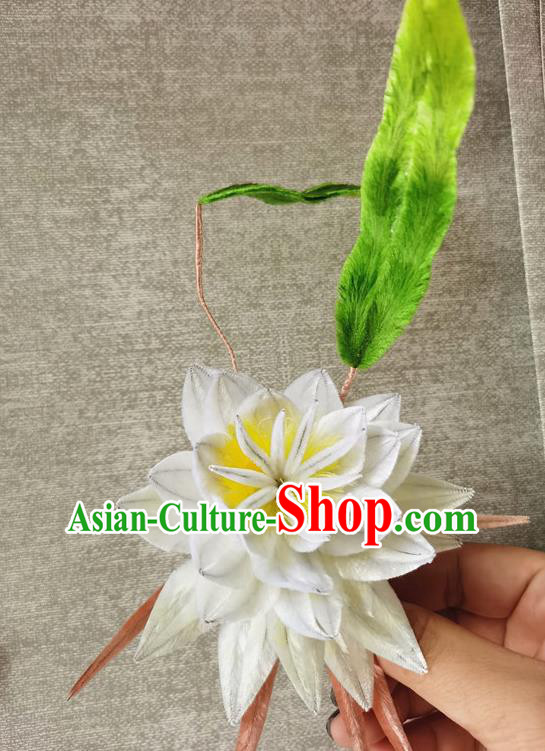 China Classical White Epiphyllum Hair Stick Handmade Hair Accessories Traditional Cheongsam Flower Hairpin China Classical White Epiphyllum Hair Stick Handmade Hair Accessories Traditional Cheongsam Flower Hairpin