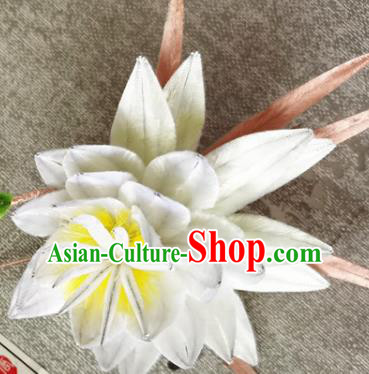 China Classical White Epiphyllum Hair Stick Handmade Hair Accessories Traditional Cheongsam Flower Hairpin China Classical White Epiphyllum Hair Stick Handmade Hair Accessories Traditional Cheongsam Flower Hairpin