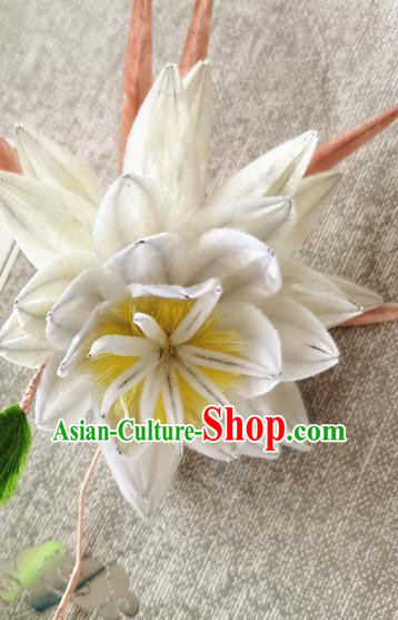 China Classical White Epiphyllum Hair Stick Handmade Hair Accessories Traditional Cheongsam Flower Hairpin China Classical White Epiphyllum Hair Stick Handmade Hair Accessories Traditional Cheongsam Flower Hairpin