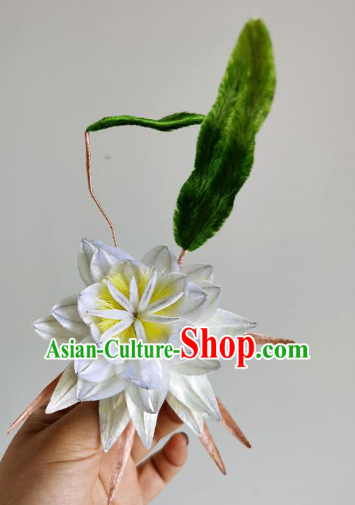 China Classical White Epiphyllum Hair Stick Handmade Hair Accessories Traditional Cheongsam Flower Hairpin China Classical White Epiphyllum Hair Stick Handmade Hair Accessories Traditional Cheongsam Flower Hairpin