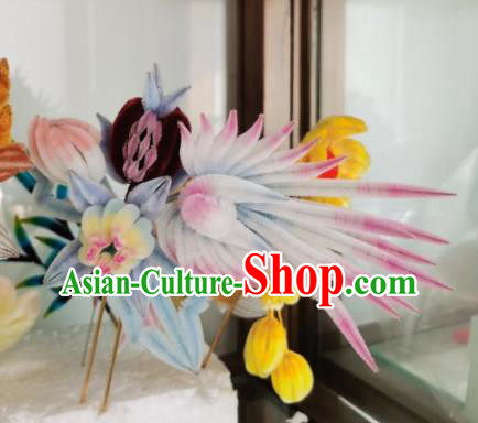 China Classical Velvet Hair Stick Traditional Cheongsam Phoenix Hairpin Handmade Hair Accessories China Classical Velvet Hair Stick Traditional Cheongsam Phoenix Hairpin Handmade Hair Accessories