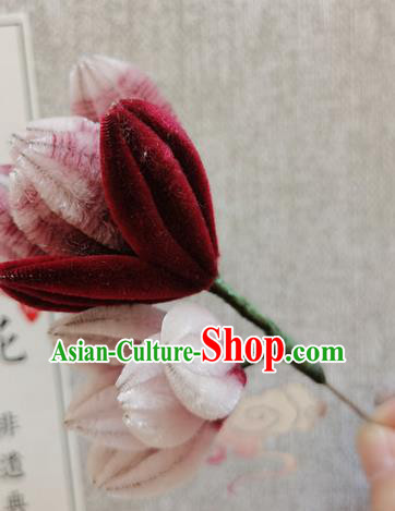 Handmade China Traditional Cheongsam Accessories Classical Velvet Mangnolia Brooch Handmade China Traditional Cheongsam Accessories Classical Velvet Mangnolia Brooch