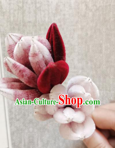 Handmade China Traditional Cheongsam Accessories Classical Velvet Mangnolia Brooch Handmade China Traditional Cheongsam Accessories Classical Velvet Mangnolia Brooch