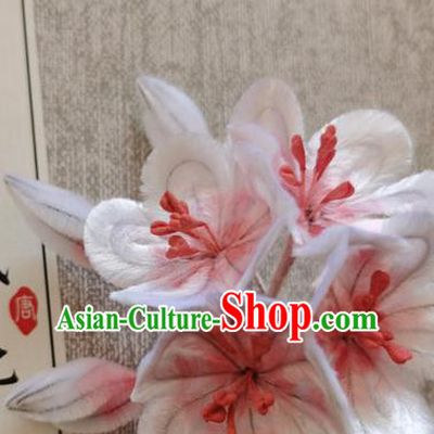 China Classical Plum Blossom Hair Stick Traditional Ancient Princess Velvet Flowers Hairpin