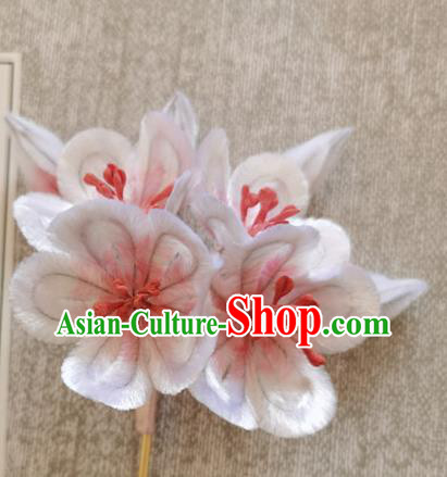 China Classical Plum Blossom Hair Stick Traditional Ancient Princess Velvet Flowers Hairpin China Classical Plum Blossom Hair Stick Traditional Ancient Princess Velvet Flowers Hairpin