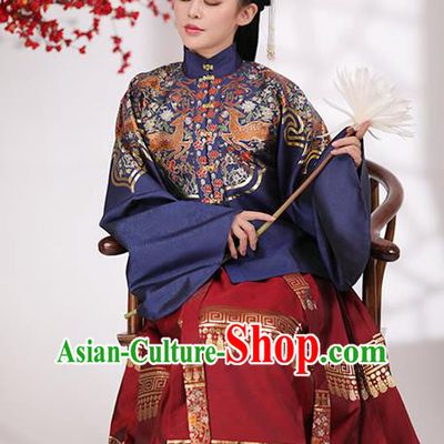 China Ancient Noble Lady Costumes Traditional Ming Dynasty Young Mistress Historical Clothing
