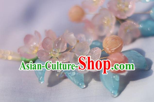 China Traditional Ancient Ming Dynasty Flowers Hair Stick Classical Hanfu Peach Blossom Hairpin China Traditional Ancient Ming Dynasty Flowers Hair Stick Classical Hanfu Peach Blossom Hairpin