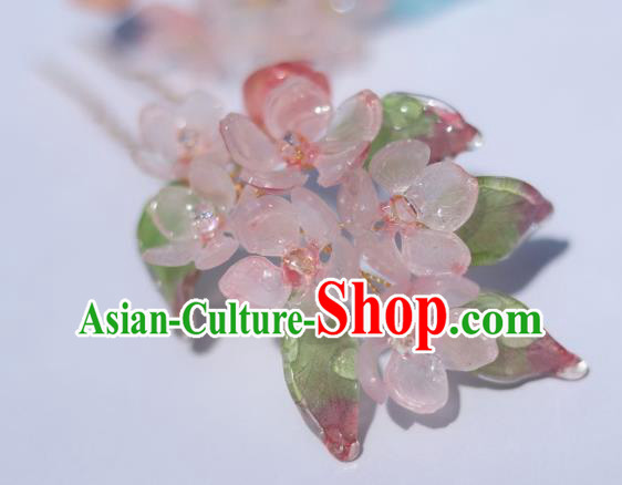 China Classical Hanfu Peach Blossom Hairpin Traditional Ancient Ming Dynasty Flowers Hair Stick China Classical Hanfu Peach Blossom Hairpin Traditional Ancient Ming Dynasty Flowers Hair Stick