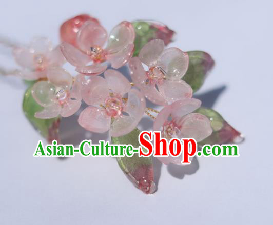 China Classical Hanfu Peach Blossom Hairpin Traditional Ancient Ming Dynasty Flowers Hair Stick China Classical Hanfu Peach Blossom Hairpin Traditional Ancient Ming Dynasty Flowers Hair Stick