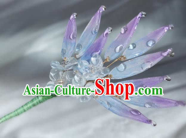 China Classical Hanfu Purple Bamboo Leaf Hairpin Traditional Hair Stick China Classical Hanfu Purple Bamboo Leaf Hairpin Traditional Hair Stick