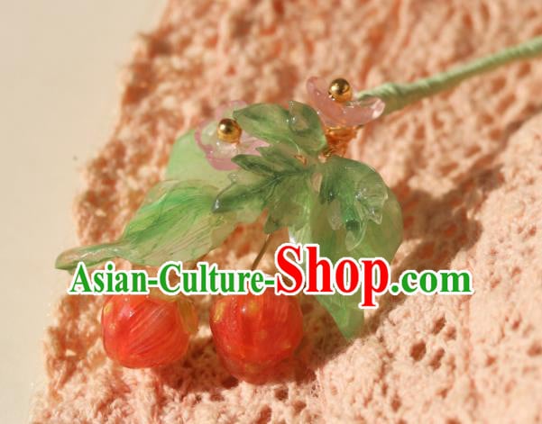China Classical Hanfu Strawberry Tassel Hairpin Traditional Ming Dynasty Princess Hair Stick China Classical Hanfu Strawberry Tassel Hairpin Traditional Ming Dynasty Princess Hair Stick