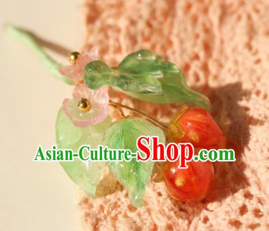 China Classical Hanfu Strawberry Tassel Hairpin Traditional Ming Dynasty Princess Hair Stick China Classical Hanfu Strawberry Tassel Hairpin Traditional Ming Dynasty Princess Hair Stick