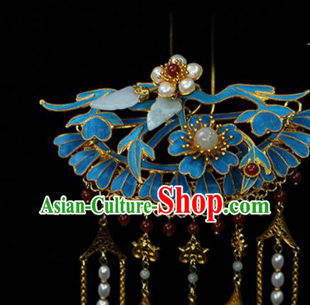 China Classical Court Lady Hairpin Traditional Qing Dynasty Empress Pearls Tassel Hair Stick China Classical Court Lady Hairpin Traditional Qing Dynasty Empress Pearls Tassel Hair Stick