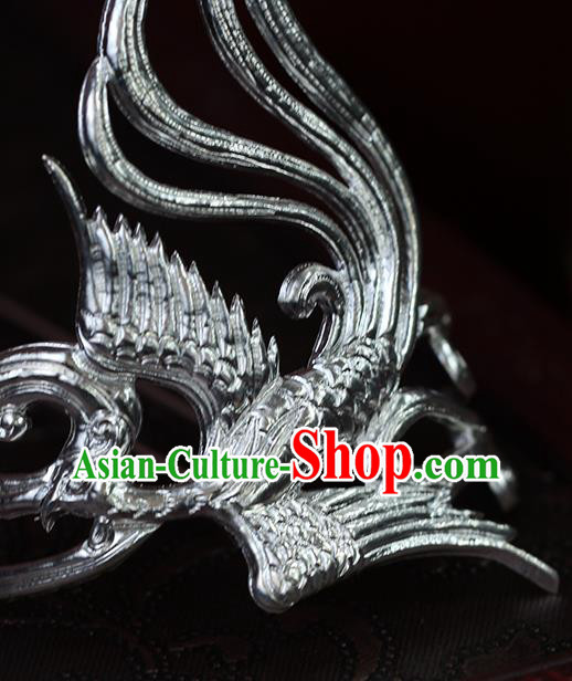 Handmade China Ancient Swordsman Face Accessories Ming Dynasty Knight Argent Mask Handmade China Ancient Swordsman Face Accessories Ming Dynasty Knight Argent Mask