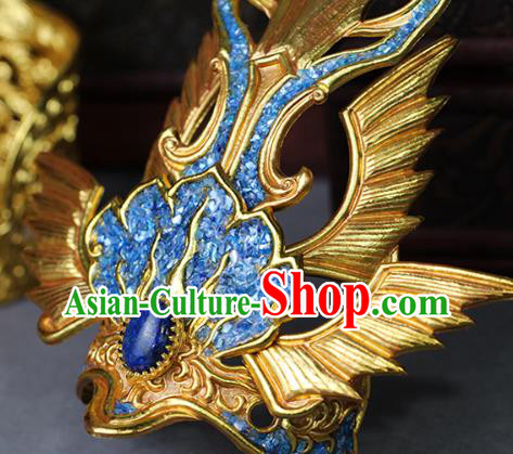 China Ancient Swordsman Hair Accessories Traditional Hanfu Blue Hairdo Crown China Ancient Swordsman Hair Accessories Traditional Hanfu Blue Hairdo Crown