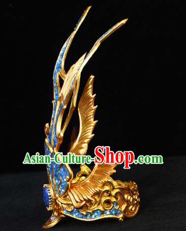 China Ancient Swordsman Hair Accessories Traditional Hanfu Blue Hairdo Crown China Ancient Swordsman Hair Accessories Traditional Hanfu Blue Hairdo Crown
