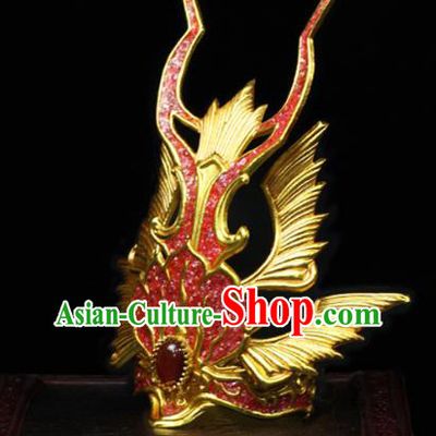 China Traditional Hanfu Red Hairdo Crown Ancient Swordsman Hair Accessories