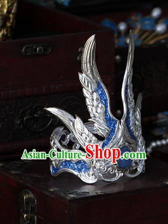 China Traditional Hanfu Hairdo Crown Ancient Swordsman Argent Wings Hair Accessories China Traditional Hanfu Hairdo Crown Ancient Swordsman Argent Wings Hair Accessories