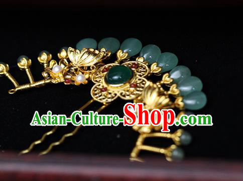 China Ancient Empress Golden Butterfly Hairpin Traditional Ming Dynasty Court Queen Hair Stick China Ancient Empress Golden Butterfly Hairpin Traditional Ming Dynasty Court Queen Hair Stick