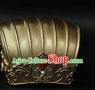 China Traditional Song Dynasty Emperor Golden Hairdo Crown Ancient Prince Hair Accessories China Traditional Song Dynasty Emperor Golden Hairdo Crown Ancient Prince Hair Accessories