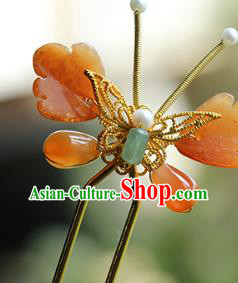 China Ancient Princess Butterfly Hairpin Traditional Ming Dynasty Ceregat Hair Stick China Ancient Princess Butterfly Hairpin Traditional Ming Dynasty Ceregat Hair Stick
