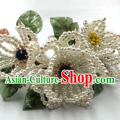 China Traditional Hanfu Flowers Hair Accessories Ming Dynasty Hairpin Ancient Princess Beads Hair Stick