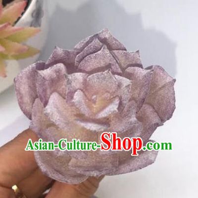 China Ming Dynasty Purple Succulent Hairpin Traditional Hanfu Hair Accessories Ancient Princess Hair Stick