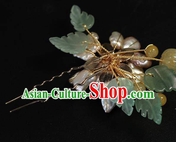 China Ancient Princess Pearls Hairpin Traditional Ming Dynasty Ceregat Hair Stick China Ancient Princess Pearls Hairpin Traditional Ming Dynasty Ceregat Hair Stick