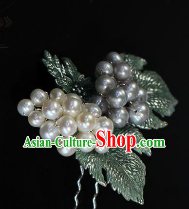 China Ancient Princess Pearls Hairpin Traditional Ming Dynasty Palace Grape Hair Stick China Ancient Princess Pearls Hairpin Traditional Ming Dynasty Palace Grape Hair Stick