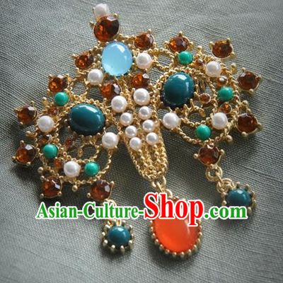 China Classical Cheongsam Gems Brooch Traditional Pearls Jewelry Accessories