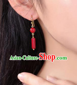 Chinese Classical Red Ear Accessories Traditional Cheongsam Earrings Chinese Classical Red Ear Accessories Traditional Cheongsam Earrings