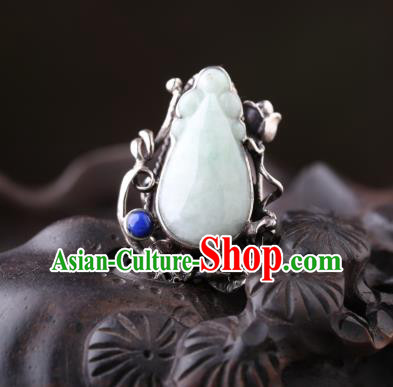 Handmade Chinese Silver Jewelry Traditional National Jade Ring Circlet Handmade Chinese Silver Jewelry Traditional National Jade Ring Circlet