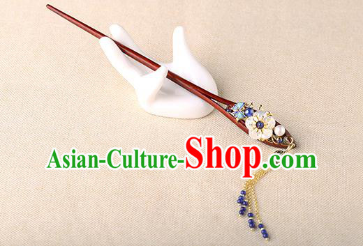 China Classical Rosewood Hair Stick Traditional Cheongsam Hair Accessories Handmade Shell Plum Hairpin China Classical Rosewood Hair Stick Traditional Cheongsam Hair Accessories Handmade Shell Plum Hairpin