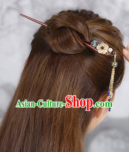 China Classical Rosewood Hair Stick Traditional Cheongsam Hair Accessories Handmade Shell Plum Hairpin China Classical Rosewood Hair Stick Traditional Cheongsam Hair Accessories Handmade Shell Plum Hairpin