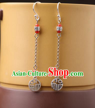Chinese Classical Long Tassel Ear Accessories Traditional Cheongsam Silver Earrings Chinese Classical Long Tassel Ear Accessories Traditional Cheongsam Silver Earrings