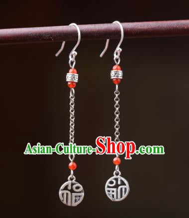 Chinese Classical Long Tassel Ear Accessories Traditional Cheongsam Silver Earrings Chinese Classical Long Tassel Ear Accessories Traditional Cheongsam Silver Earrings