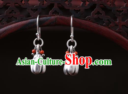Chinese Classical Silver Finger Citron Ear Accessories Traditional Cheongsam Earrings Chinese Classical Silver Finger Citron Ear Accessories Traditional Cheongsam Earrings