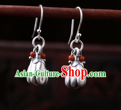 Chinese Classical Silver Finger Citron Ear Accessories Traditional Cheongsam Earrings Chinese Classical Silver Finger Citron Ear Accessories Traditional Cheongsam Earrings