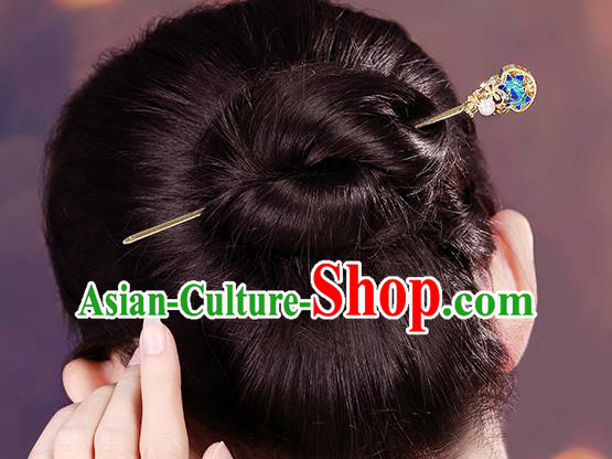 China Classical Golden Hair Stick Traditional Cheongsam Hair Accessories Handmade Cloisonne Hairpin China Classical Golden Hair Stick Traditional Cheongsam Hair Accessories Handmade Cloisonne Hairpin